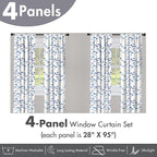 Ambesonne Animal Window Curtains Pack of 2, Little Fishes Watercolors Ocean Underwater Life Marine Theme Art, Lightweight Set with Rod Pocket, 4 Panels of - 28" x 95", Blue