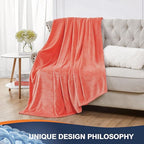 Walensee Fleece Blanket Plush Throw Fuzzy Lightweight (California King Size 108x102Coral) Super Soft Microfiber Cal King Size Flannel Blankets for Couch, Bed, Sofa Warm and Cozy for All Seasons