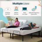 Linenspa Adjustable Bed Frame - Independent Head and Foot Incline - Powerful Quiet Motor - Easy Tool Free Assembly - Lounging - TV - Working - Reading - Ergonomic - Electric Bed Base - Twin XL Size