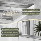 Suidia Bathroom Mirror, 60" x 36" Wall Mirror Metal Framed, Bathroom Vanity Mirror for Living Room Bedroom Bathroom Entryway, Silver, Rect Corner Style