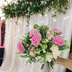 Artificial Flowers 25pcs Fake Roses, Rose Pink Foam Faux Flower for DIY Wedding Bouquets Bridal Shower Centerpieces Floral Arrangements Home Decorations Party Backdrops Table