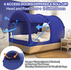 Alvantor Bed Canopy Bed Tents Dream Tents Privacy Space Full Size Sleeping Tent Indoor Pop Up Portable Frame Curtains Breathable Grey Cottage (Mattress Not Included) Reducing Light
