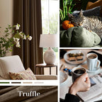 Lazzzy Velvet Blackout Curtains Thermal Insulated Room Window Drapes Super Soft Luxury Curtains for Living Room Bedroom Rod Pocket 2 Panels, Truffle, 52" W x 120" L