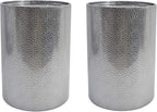 Christopher Knight Home Kaylee Modern Round Hammered Iron Accent Table (2 Pack) -Silver 16 in x 16 in x 22.25 in