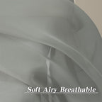 HUTO 2 Pieces Sage Grey Sheer Window Curtains Panels for Bedroom Rod Pocket Window Sheer Curtains Drapes 52 by 72 Inches Long for Living Room