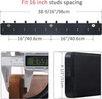WEBI Coat Rack Wall Mount,38 9/16" Long,10 Tri Hooks for Hanging Coats,16" Hole to Hole,Wood Coat Hooks Wall Mounted,Wall Coat Hanger for Clothes,Jacket,Hats,Rustic Black,2 Packs