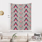 Batmerry Modern Stripe Geometric Tapestry,Boho Tribal ethnic Seamless striped Wall Art Hanging Decoration Polyester Fiber White Ruffled Around for Dorm Room Bedroom Living Room, 59.1x51.2 inches