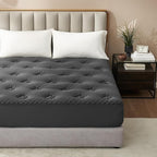 Hansleep Full Size Mattress Topper Viscose Derived from Bamboo, Memory Foam Pillow Top Mattress Topper Full with Deep Pocket, Breathable Mattress Pad for Back Pain Relief, 54" x75", Charcoal Grey