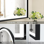 S'bagno 24x36 Arched Black LED Mirror for Bathroom with Frontlit & Backlit, LED Bathroom Mirror with Metal Frame, Anti-Fog, Stepless Dimmable, 3 Color Temperature Vanity Mirror