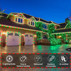 100ft LED Rope Lights Outdoor, 720 LED Connectable and Flexible Tube Lights with 8 Modes, Waterproof LED Rope Lighting for Garden Patio Pool Bedroom PartyIndoor Outdoor Christmas Decor (Red & Green)
