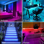 QZYL LED Lights for Bedroom 100 FT(4 Rolls), Strip Lights with App Control, Sync to Music 5050 RGB with 44 Keys IR Remote for Room Party Home Decorations