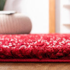 SAFAVIEH Arizona Shag Collection Area Rug - 6'7" Square, Red & Ivory, Moroccan Design, Non-Shedding & Easy Care, 1.6-inch Thick Ideal for High Traffic Areas in Living Room, Bedroom (ASG741Q)
