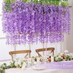 Waipfaru 40 Pack Purple Wisteria Hanging Flowers, Fake Hanging Flowers for Decoration, Artificial Flowers,Vines for Bedroom,Flower Garland for Home,Party,Garden, Wall,Wedding Decoration(3.6 Ft/Pcs)