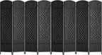 FDW Room Divider 8 Panel Folding Privacy Divider 6 Ft Indoor Wall Divider Portable Partition Wood Screen, Coal Black