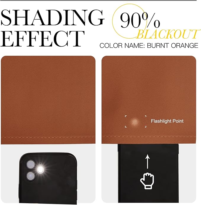 NICETOWN Halloween Room Darkening Drapes for Nursery - Light Blocking Curtain Panels for Bedroom Girl Room, Soft Fabric Window Treatment (Burnt Orange, 42 inches Width by 90 inches Length, 1 Pair)