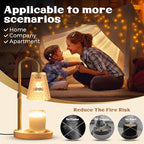 Candle Warmer Lamp with Timer - Adjustable Height, Electric Wax Melter in Gold for Cozy Aesthetic Home Decor, Gift for Women, Sister, Friend, Birthday, Housewarming