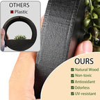 Floweroyal 2pcs Artificial Succulents Hanging Plants 12.2'' Fake String of Pearls in Pot with 8.3'' Lanyard for Indoor Outdoor Wall Decor (Black).