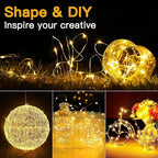 12 Pack Fairy Lights Battery Operated 7ft 20 LED Mini String Lights Twinkle Lights Silver Wire Firefly Starry Lights for Mason Jars Wedding Party Christmas Centerpiece Table Decorations, Warm White