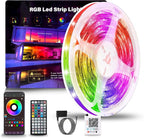 Led Lights for Bedroom 100ft (1 Roll), Color Changing RGB Led Strip Lights with 60 Keys Remote and App Control, Music Sync Led Lights for Room Kitchen Party Home Decor