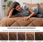 Love's cabin California King Comforter Set Mocha Mousse, 7 Pieces California King Bed in a Bag, All Season Bedding Sets with 1 Comforter, 1 Flat Sheet, 1 Fitted Sheet, 2 Pillowcase and 2 Pillow Sham