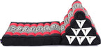 Leewadee 1-Fold Mat with Triangle Cushion – Comfortable TV Pillow, Foldable Mattress with Cushion Made of Kapok, 30 x 20 inches, Black Red