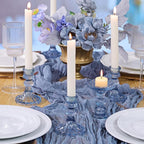 DARJEN 12PCS Blue Candlestick Holders Set- 4" H Taper Candle Holders, Glass Candle Holders Bulk for Wedding, Party, Home Table Centerpieces, Festival Gifts & Windowsill Decor