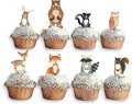 Forest Critters Painted Wooden Animal Cutout Shapes (3 Cupcake Sets (bundle of 24))