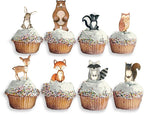 Forest Critters Painted Wooden Animal Cutout Shapes (1 Cupcake Set (bundle of 8))