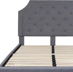 Flash Furniture Brighton Full Size Tufted Upholstered Platform Bed in Light Gray Fabric