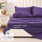 Love's cabin Full Comforter Set Dark Purple, 7 Pieces Full Bed in a Bag, All Season Bedding Sets with 1 Comforter, 1 Flat Sheet, 1 Fitted Sheet, 2 Pillowcase and 2 Pillow Sham