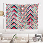 Batmerry Modern Stripe Geometric Tapestry,Boho Tribal ethnic Seamless striped Wall Art Hanging Decoration Polyester Fiber White Ruffled Around for Dorm Room Bedroom Living Room, 51.2x59.1 inches