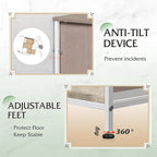 WLIVE Fabric Dresser for Bedroom, Tall Dresser with 8 Drawers, Storage Tower with Fabric Bins, Double Dressers, Chest of Drawers for Closet, Living Room, Hallway, Greige
