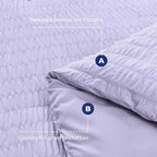 HYMOKEGE Light Purple California King Comforter Set Seersucker 7 Pieces, All Season Luxury Bed in a Bag for Bedroom, Bedding Set with Comforter, Sheets, Pillowcases & Shams