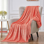 Walensee Fleece Blanket Plush Throw Fuzzy Lightweight (California King Size 108x102Coral) Super Soft Microfiber Cal King Size Flannel Blankets for Couch, Bed, Sofa Warm and Cozy for All Seasons