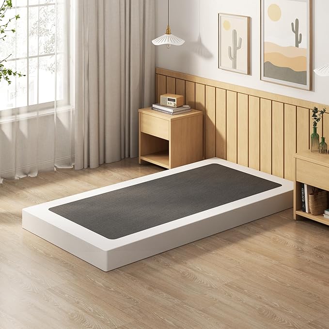 EMODA 4 Inch Twin XL Box Spring Heavy Duty Metal Mattress Foundation Bed Base with Fabric Cover, Easy Assembly