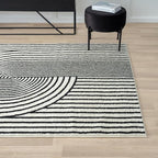 Abani Rugs Nuevo NUE150A Beige Arch Pattern Knot Area Rug (Black, 9' x 12')