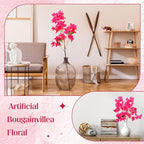 30 Pack Artificial Bougainvillea Floral 38" Silk Long Stem Bougainvillea Plants Hanging Table Centerpiece for Home Wedding Indoor Outdoor Decorations (Rose Red)