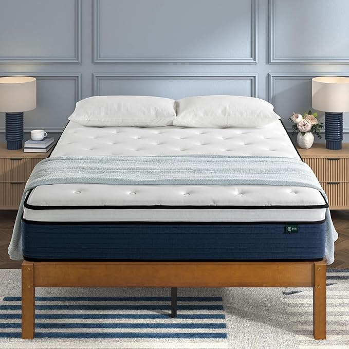 ZINUS 10 Inch Comfort Support Hybrid Mattress [New Version], Full, Fiberglass Free, Medium Plush, Motion Isolation, Certified Safe Foams & Fabric, Mattress in A Box