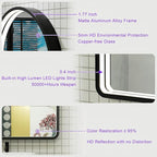 24x36 Inch Arched LED Mirror for Bathroom with Lights, Adjustable 3000K/4500K/6000K, Wall Mounted Black Frame Lighted Bathroom Vanity Mirror, Anti-Fog, Dimmable, Memory Function