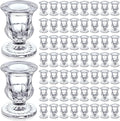 Foaincore 60 Pcs Candlestick Holders Bulk 2.5 Inch Taper Candle Holder for Table Centerpiece Thick Glass Ritual Candle Stand for Wedding Christmas Valentines Festival Party Decorations(Clear)