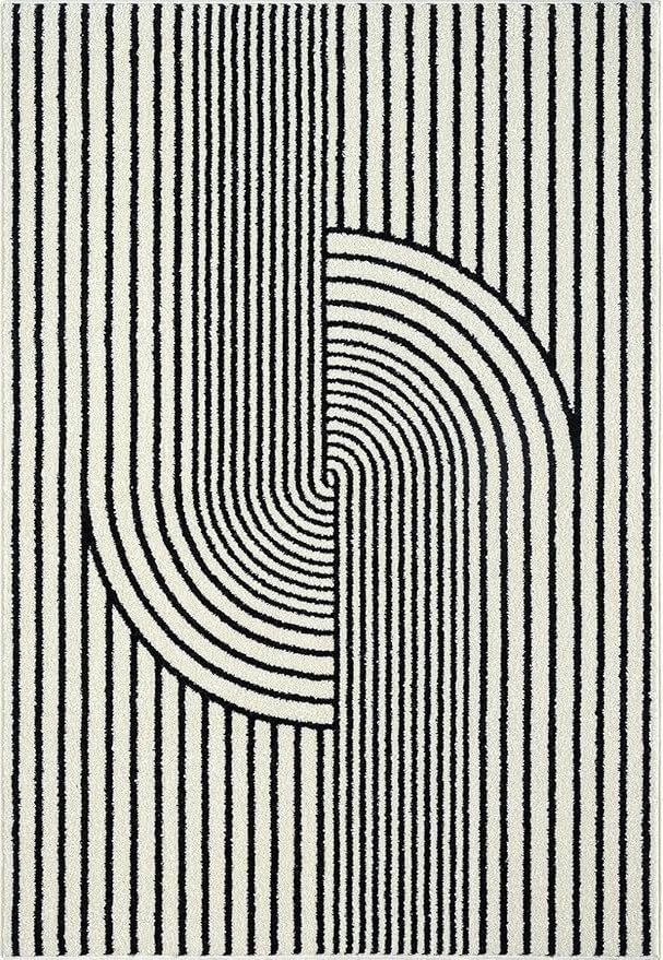 Abani Rugs Nuevo NUE150A Beige Arch Pattern Knot Area Rug (Black, 9' x 12')