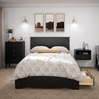 Prepac Stylish Flat Wood Panel Headboard for Queen Size Beds, Simplistic Wooden Queen Headboard 2.25" D x 64.5" W x 48" H, Black, BHFQ-1301-1