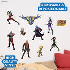 Guardians of The Galaxy Wall Decals – Set of 10 Marvel Licensed Removable Vinyl Stickers for Kids Bedroom Playroom Bathroom - Peel and Stick Room Décor