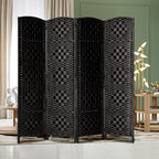 Rose Home Fashion 6 ft Tall Room Divider, Room Dividers and Folding Privacy Screens, 15.7in Privacy Screen 4 Panel Partition Temporary Wall Separation for Private, Black