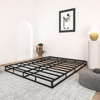 Qingzhou Box Spring King Bed Bases, 5 Inch High Metal King Size Box Spring Only, Heavy Duty Mattress Foundation with Fabric Cover, Easy Assembly, Quiet Noise Free, Non Slip, Black