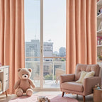 KangBang Coral Blackout Curtains 9FT Long Hook Belt Rod Pocket Black Out Linen Curtains Pinch Pleated Drapes for Cottage High Ceiling, Natural Drapes with Hooks for Track, 52x108, 2 Panels