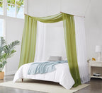 Warm Home Designs 24 Feet Long Sage Green Sheer Window Scarf. These XXL Length Valance Scarves 54 X 288 Inches in Size. Great as Bed Canopy or Wedding Arch Draping Fabric. AM Sage 288"