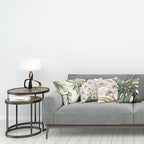 Ambesonne Vintage Tropical Throw Pillow Cushion Case Pack of 4, Retro Botanical Summer Vibes Monstera Leaf Orchid Flowers, Modern Accent Double-Sided Digital Printing, 18", Laurel Green Ginger Blush