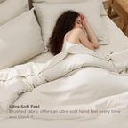 Bedsure Full Comforter Set Beige - Bed in a Bag Full Size Bedding 7 Pieces, Cationic Dyed Bed Set Gift for Family, Beige Soft Bedding for All Seasons Comforter with Sheets, Pillowcases & Shams