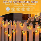 Coquimbo Bee Lights Room Decor, Christmas Gifts for Women Teen Girls Boys, 10ft 30 LED Cute Honey Bee String Fairy Lights Battery Operated, Bee Decorations for Bedroom Dorm Classroom Plants Wedding